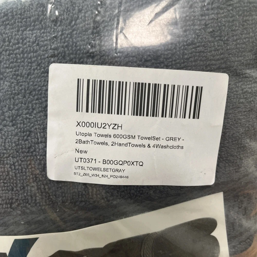 Utopia Towels 8 Piece Premium Towel Set in Grey, 2 Bath, 2 Hand, 2 Washcloth NEW